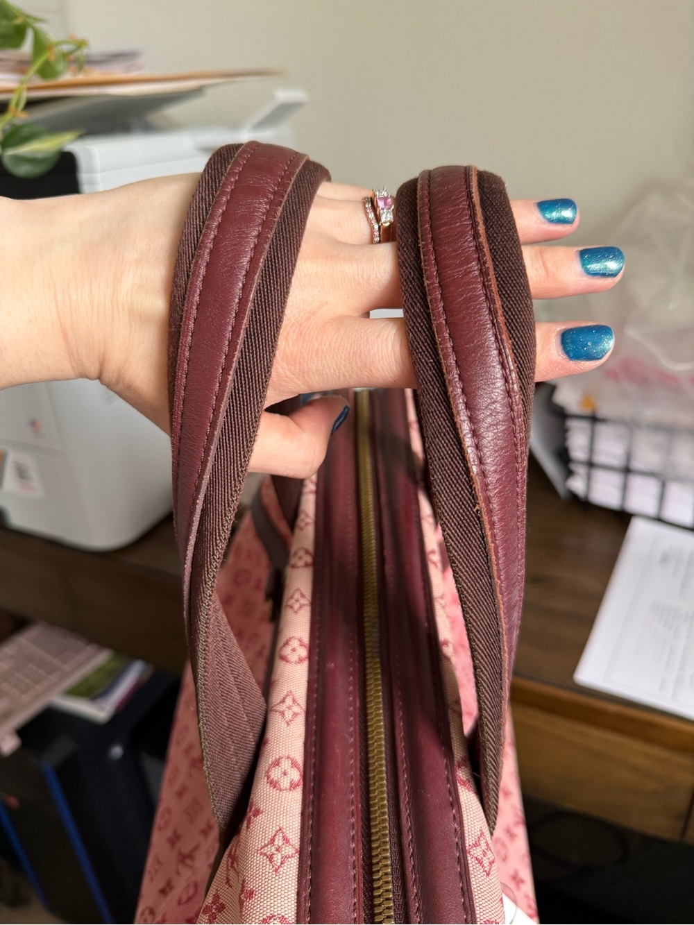 Louis Vuitton Pink and Brown Monogram Satchel - Picture 4 of 5